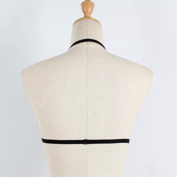 Kylie Strappy Lace Caged Bustier Harness Bralette - Picture 6 of 8